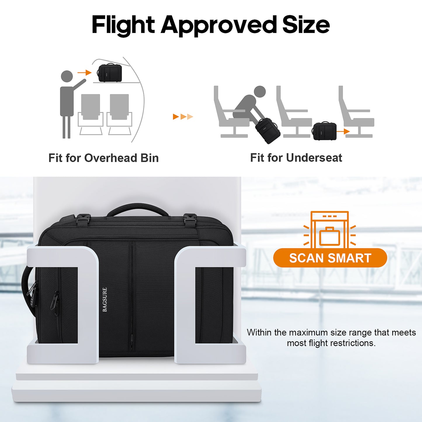 Bagsure Travel Backpack for Men & Women Carry On Backpack Flight Approved Expandable 42L Waterproof Anti-Theft Personal Item Backpack with Packing Cubes and Shoe Pocket