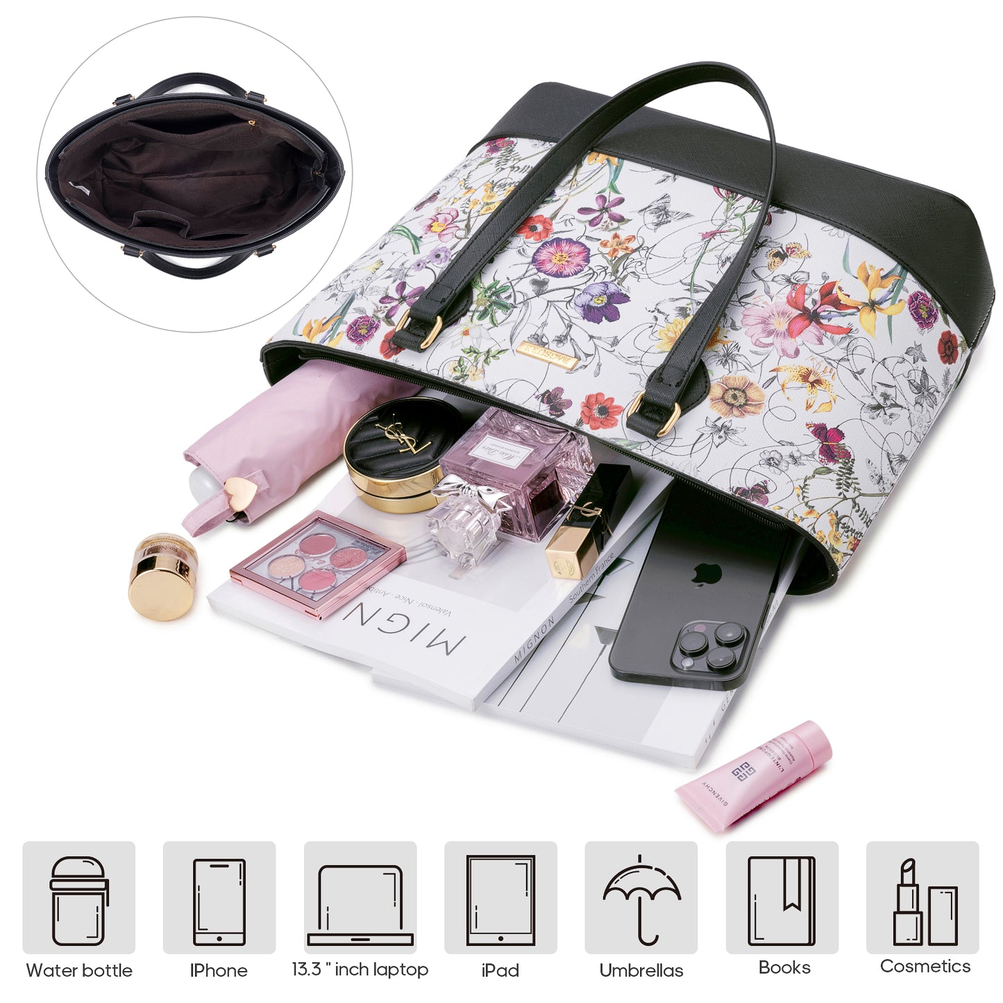 Bagsure Women Handbags Fashion Tote Shoulder Bags Casual Crossbody Bags for Women Satchel Purse Set 4pcs