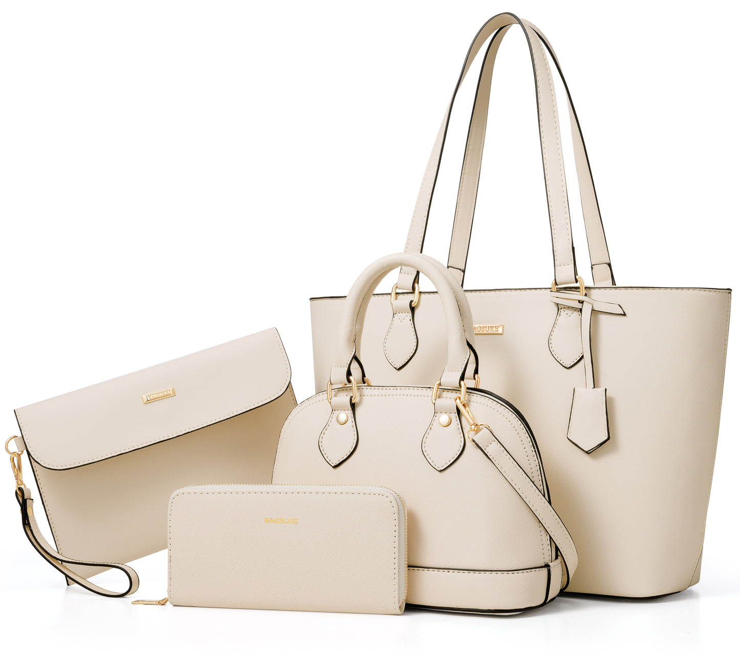 Bagsure Women Handbags Fashion Tote Shoulder Bags Casual Crossbody Bags for Women Satchel Purse Set 4pcs