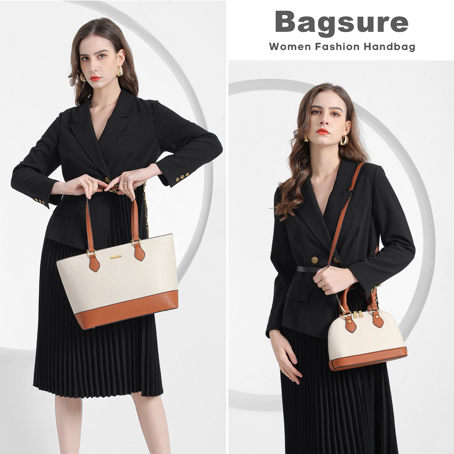 Bagsure Women Handbags Fashion Tote Shoulder Bags Casual Crossbody Bags for Women Satchel Purse Set 4pcs