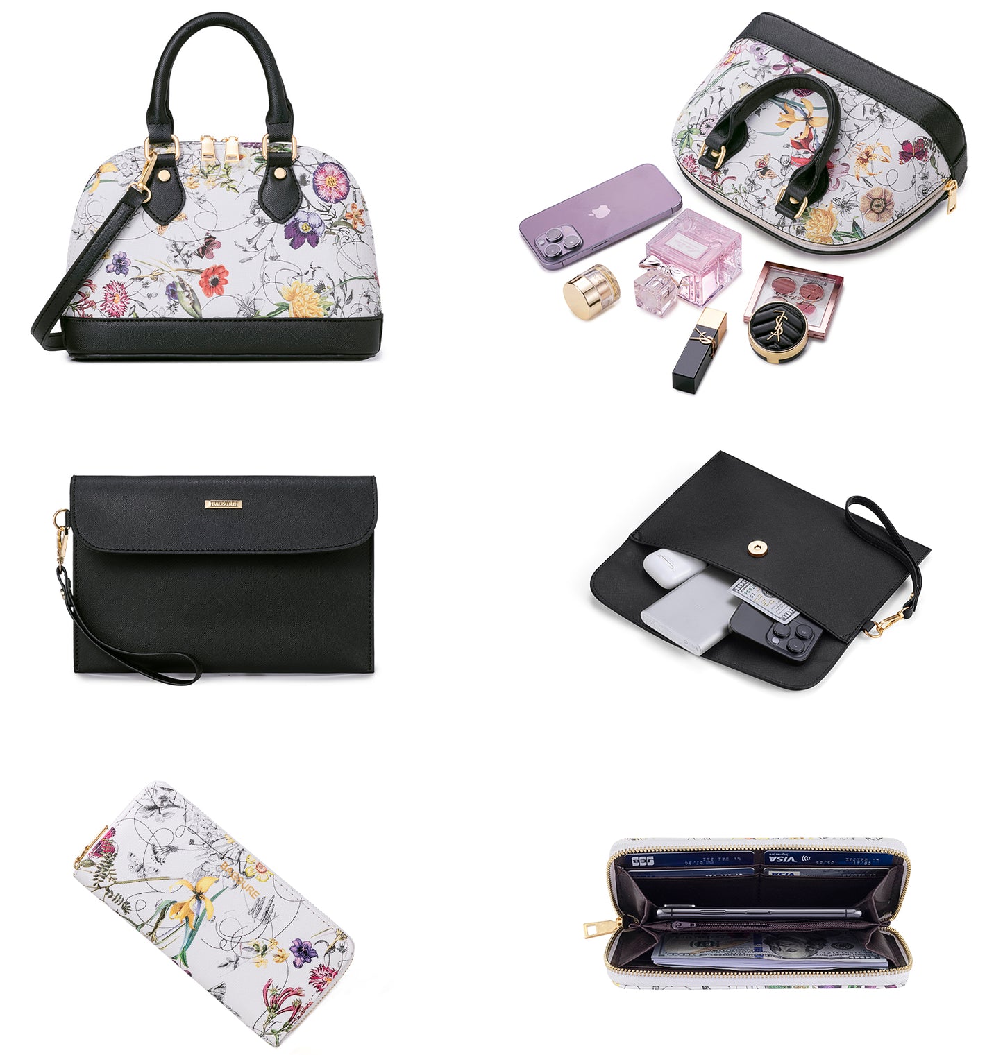 Bagsure Women Handbags Fashion Tote Shoulder Bags Casual Crossbody Bags for Women Satchel Purse Set 4pcs