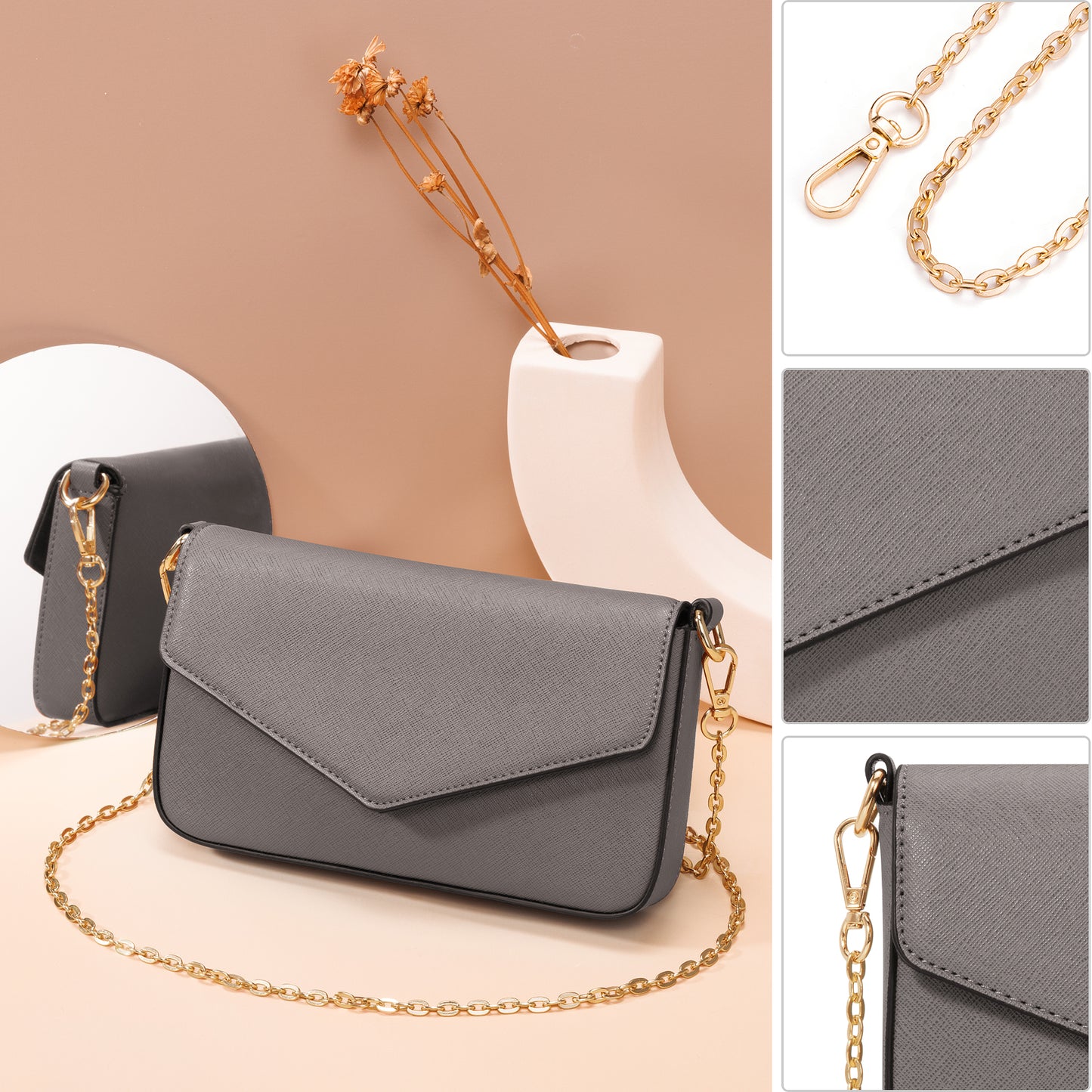 Bagsure Women Handbags Fashion Tote Shoulder Bags Casual Crossbody Bags for Women Handbag Set 4pcs