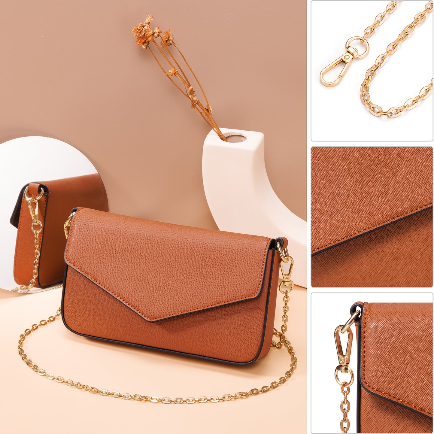 Bagsure Women Handbags Fashion Tote Shoulder Bags Casual Crossbody Bags for Women Handbag Set 4pcs