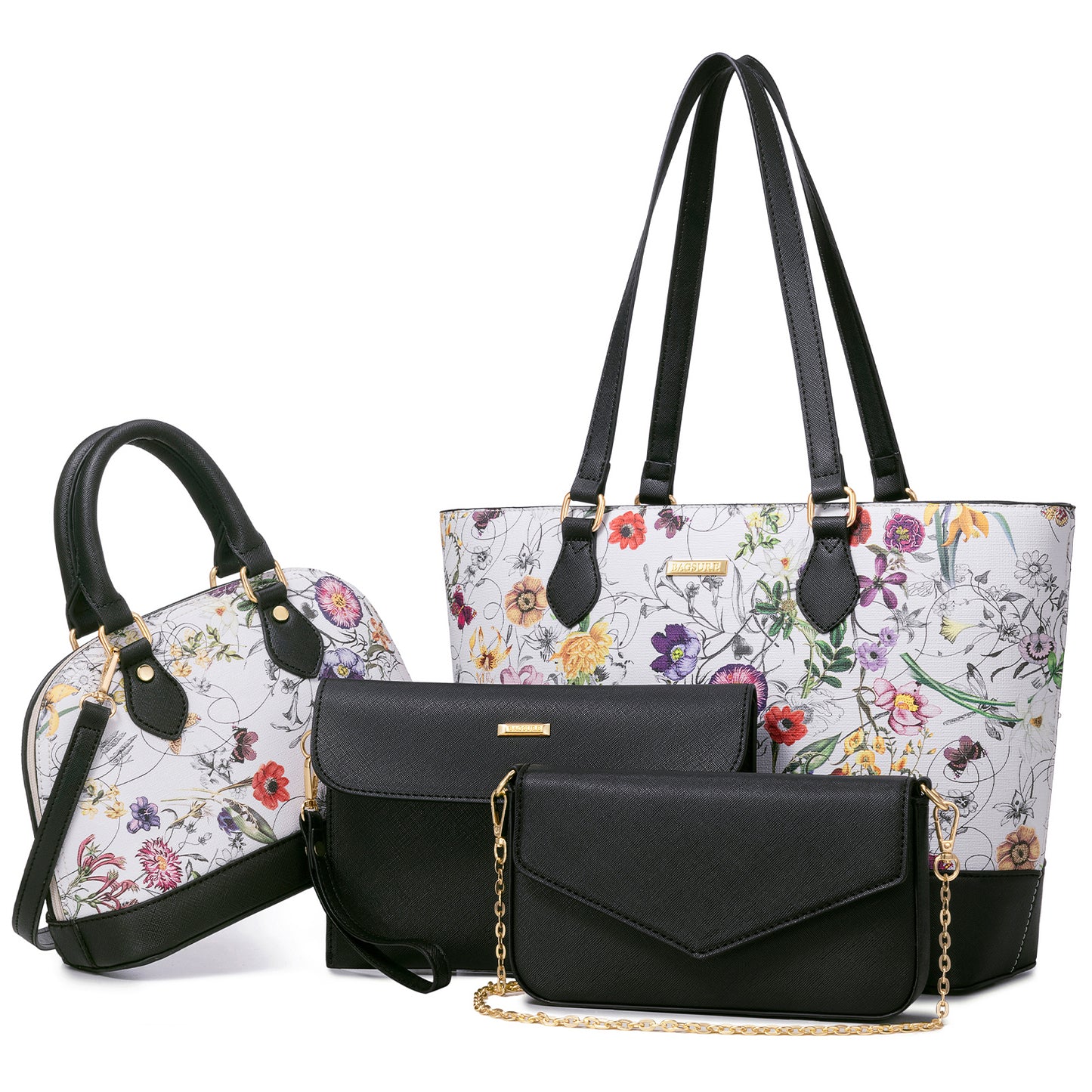 Bagsure Women Handbags Fashion Tote Shoulder Bags Casual Crossbody Bags for Women Handbag Set 4pcs