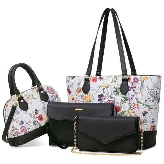 Bagsure Women Handbags Fashion Tote Shoulder Bags Casual Crossbody Bags for Women Handbag Set 4pcs