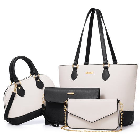 Bagsure Women Handbags Fashion Tote Shoulder Bags Casual Crossbody Bags for Women Handbag Set 4pcs
