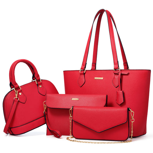 Bagsure Women Handbags Fashion Tote Shoulder Bags Casual Crossbody Bags for Women Handbag Set 4pcs