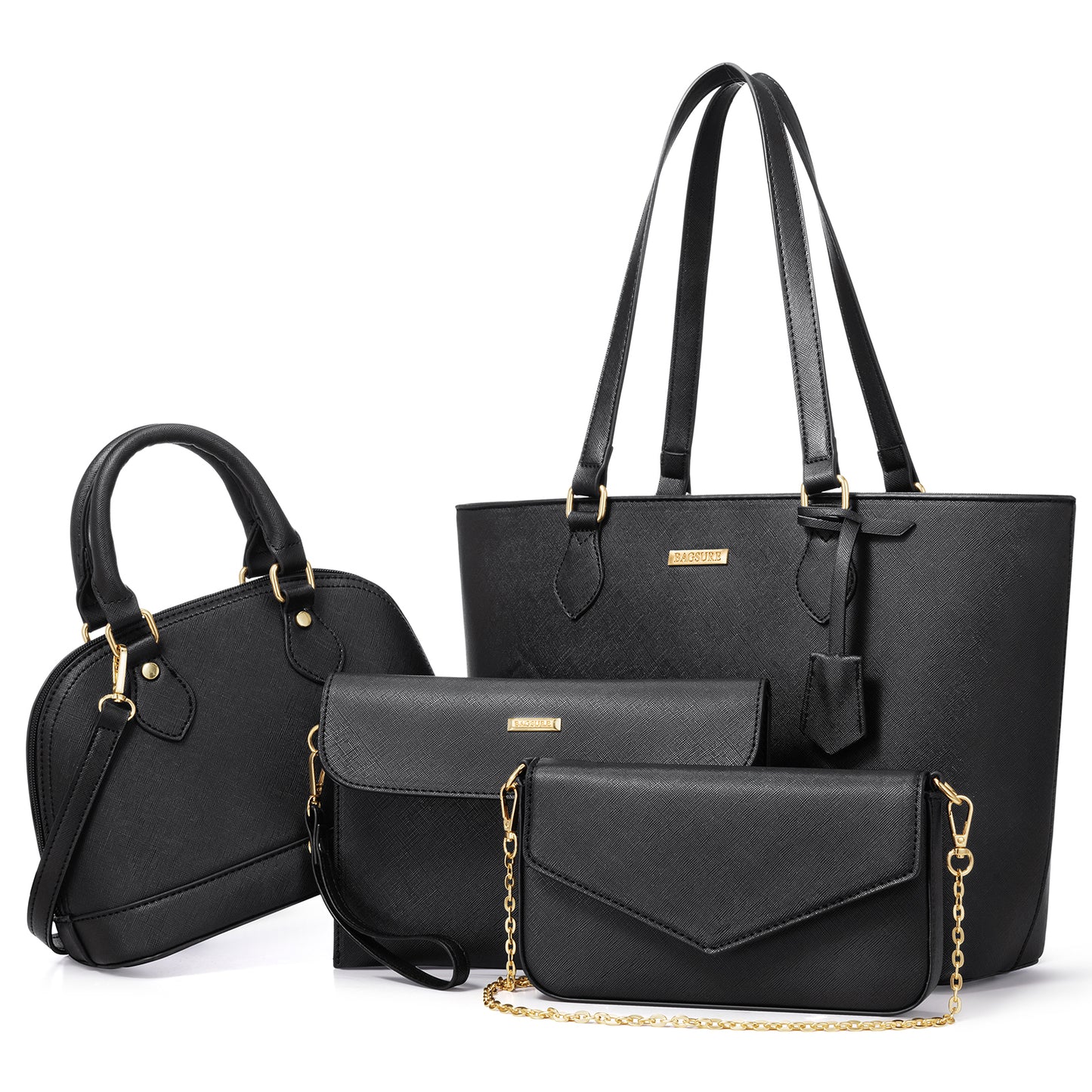 Bagsure Women Handbags Fashion Tote Shoulder Bags Casual Crossbody Bags for Women Handbag Set 4pcs