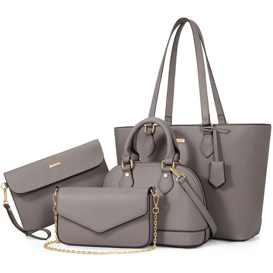 Bagsure Women Handbags Fashion Tote Shoulder Bags Casual Crossbody Bags for Women Handbag Set 4pcs