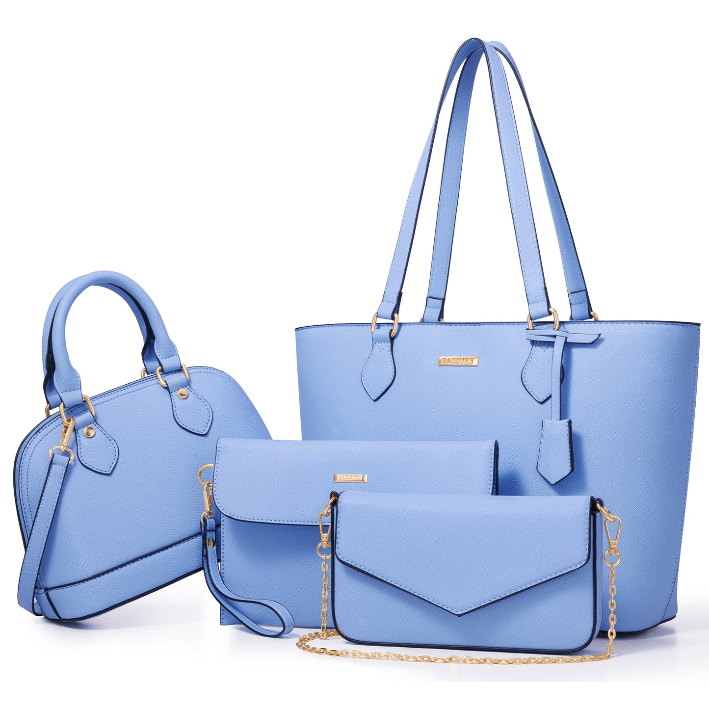 Bagsure Women Handbags Fashion Tote Shoulder Bags Casual Crossbody Bags for Women Handbag Set 4pcs