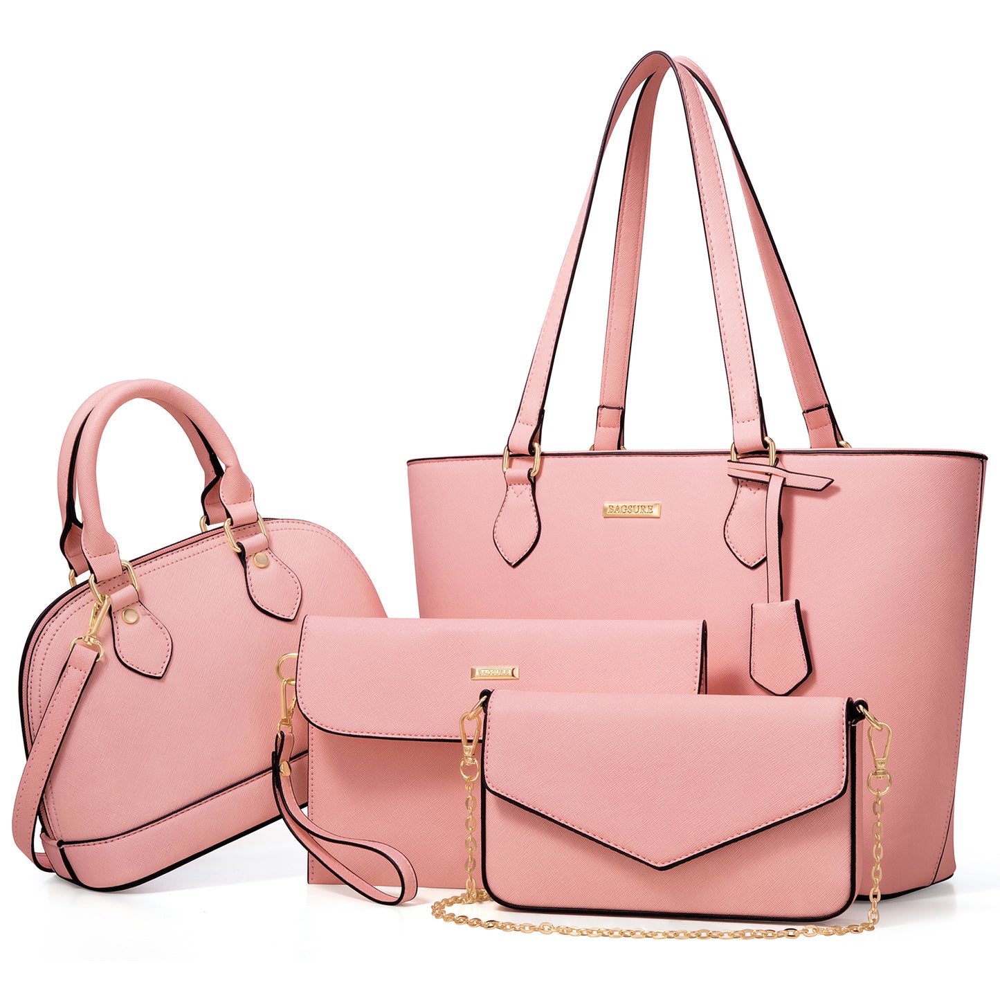 Bagsure Women Handbags Fashion Tote Shoulder Bags Casual Crossbody Bags for Women Handbag Set 4pcs