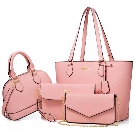 Bagsure Women Handbags Fashion Tote Shoulder Bags Casual Crossbody Bags for Women Handbag Set 4pcs