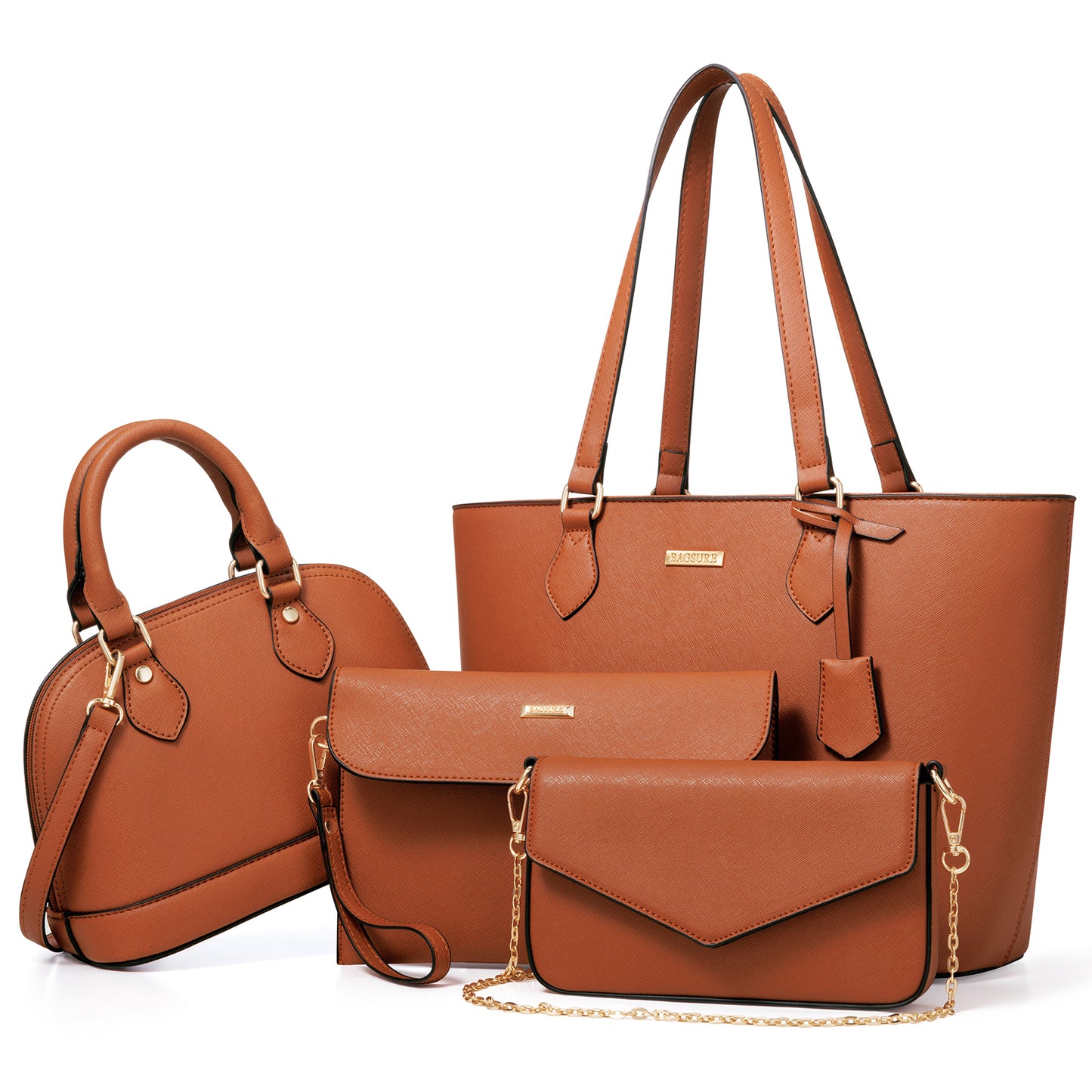 Bagsure Women Handbags Fashion Tote Shoulder Bags Casual Crossbody Bags for Women Handbag Set 4pcs