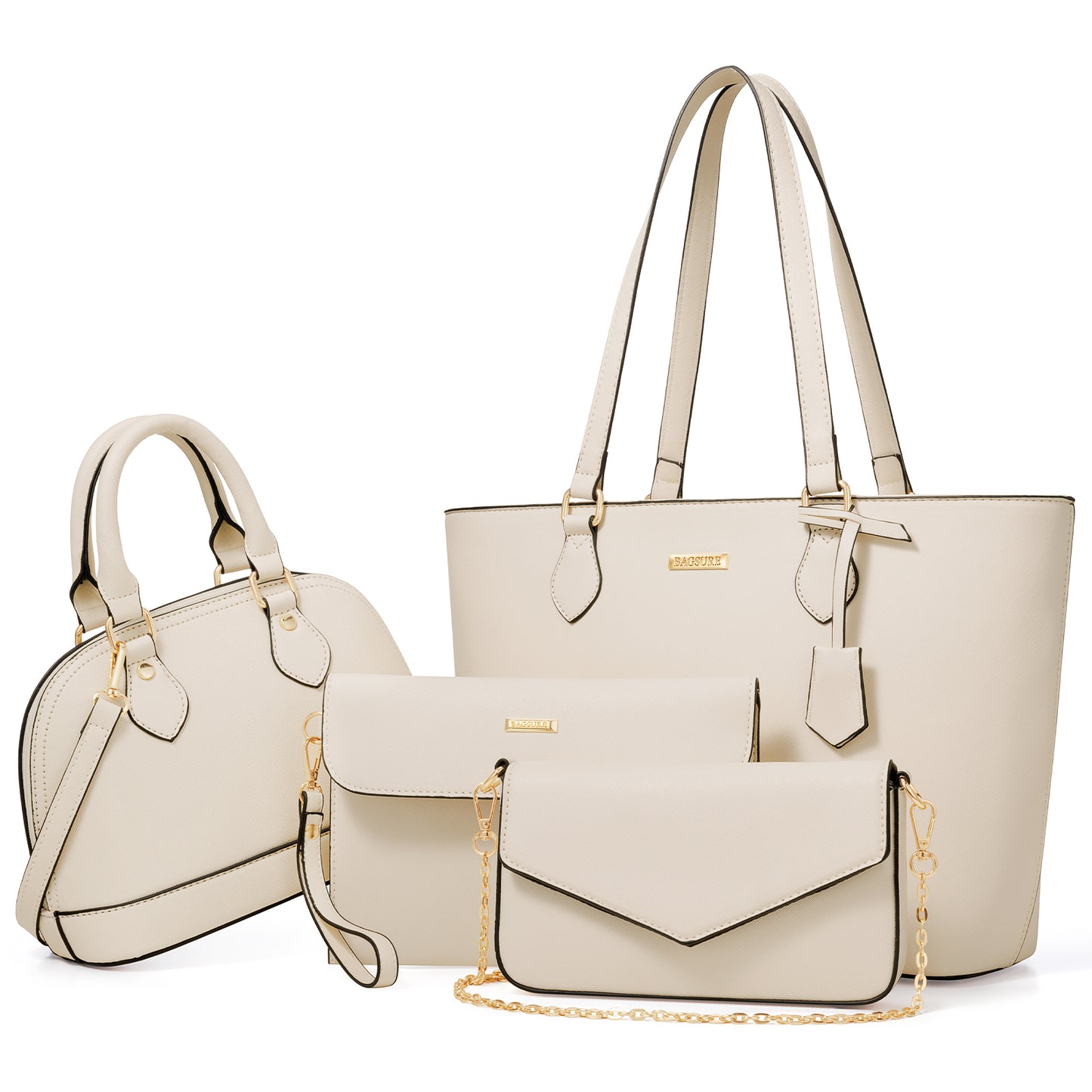 Bagsure Women Handbags Fashion Tote Shoulder Bags Casual Crossbody Bags for Women Handbag Set 4pcs