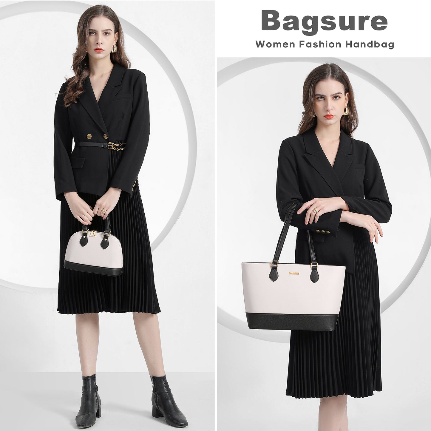 Bagsure Women Handbags Fashion Tote Shoulder Bags Casual Crossbody Bags for Women Satchel Purse Set 4pcs