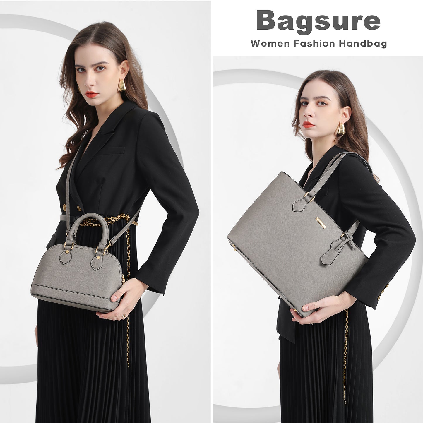 Bagsure Women Handbags Fashion Tote Shoulder Bags Casual Crossbody Bags for Women Satchel Purse Set 4pcs