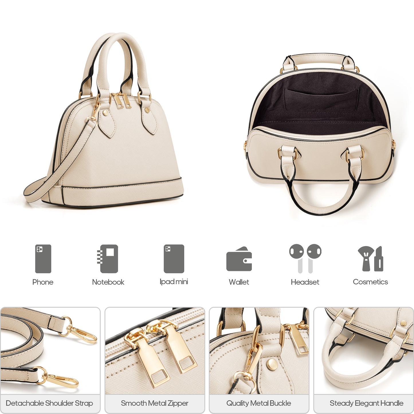 Bagsure Women Handbags Fashion Tote Shoulder Bags Casual Crossbody Bags for Women Handbag Set 4pcs