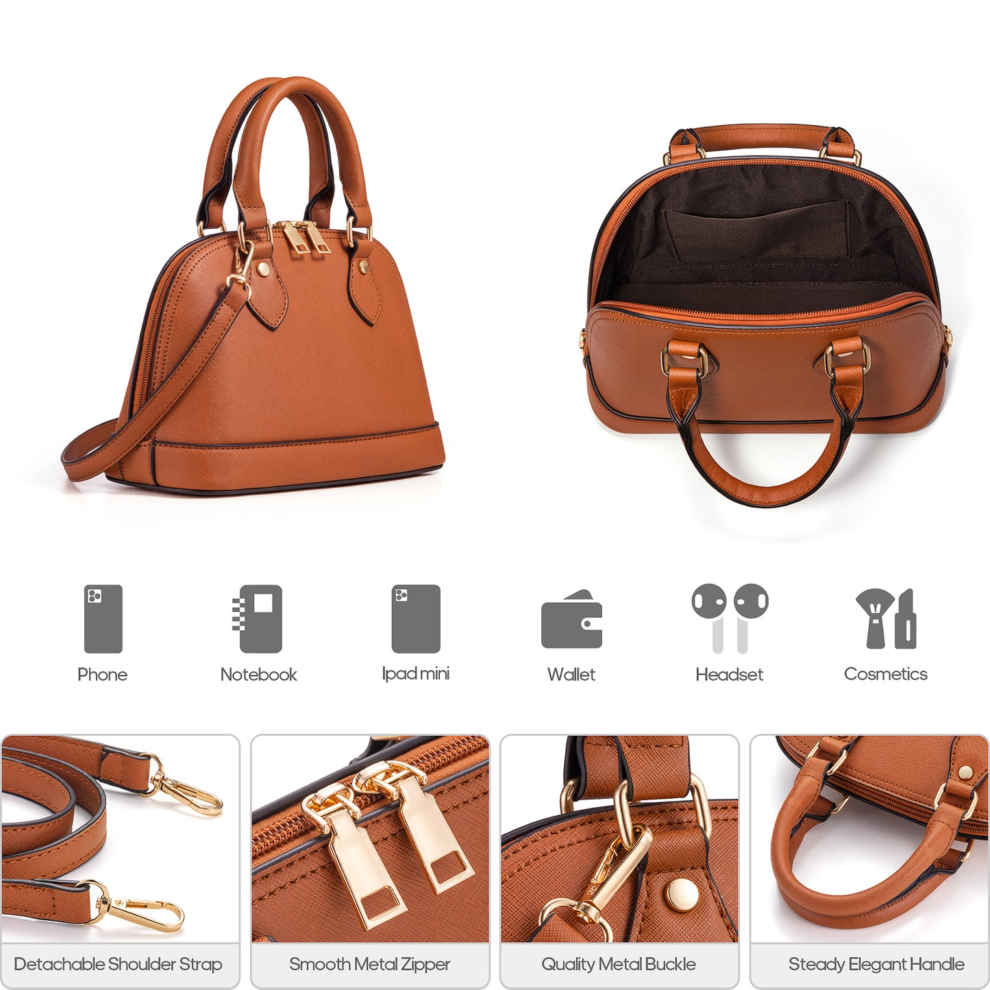 Bagsure Women Handbags Fashion Tote Shoulder Bags Casual Crossbody Bags for Women Handbag Set 4pcs
