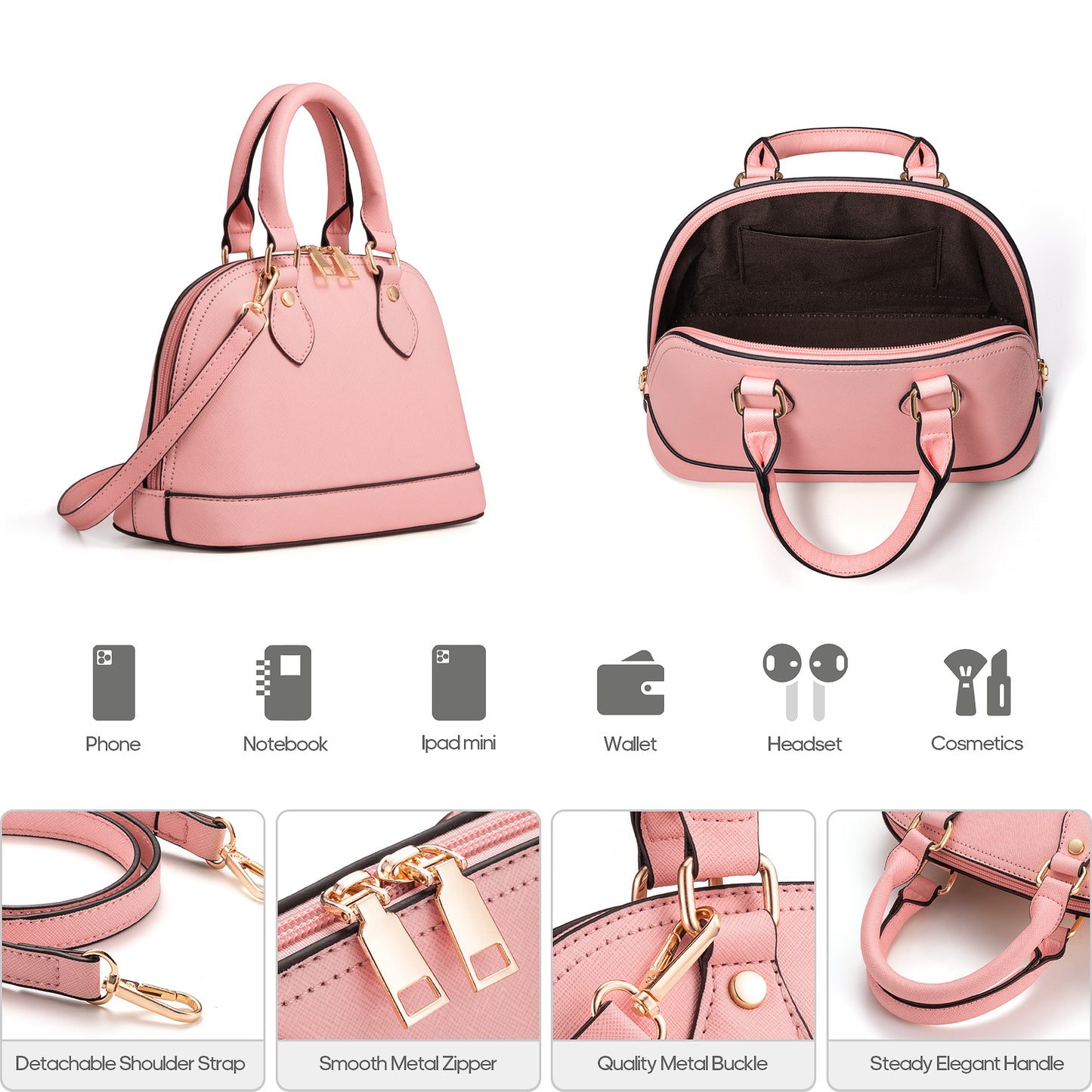 Bagsure Women Handbags Fashion Tote Shoulder Bags Casual Crossbody Bags for Women Handbag Set 4pcs