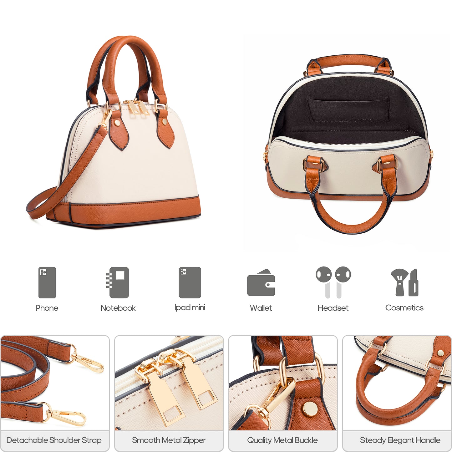 Bagsure Women Handbags Fashion Tote Shoulder Bags Casual Crossbody Bags for Women Handbag Set 4pcs