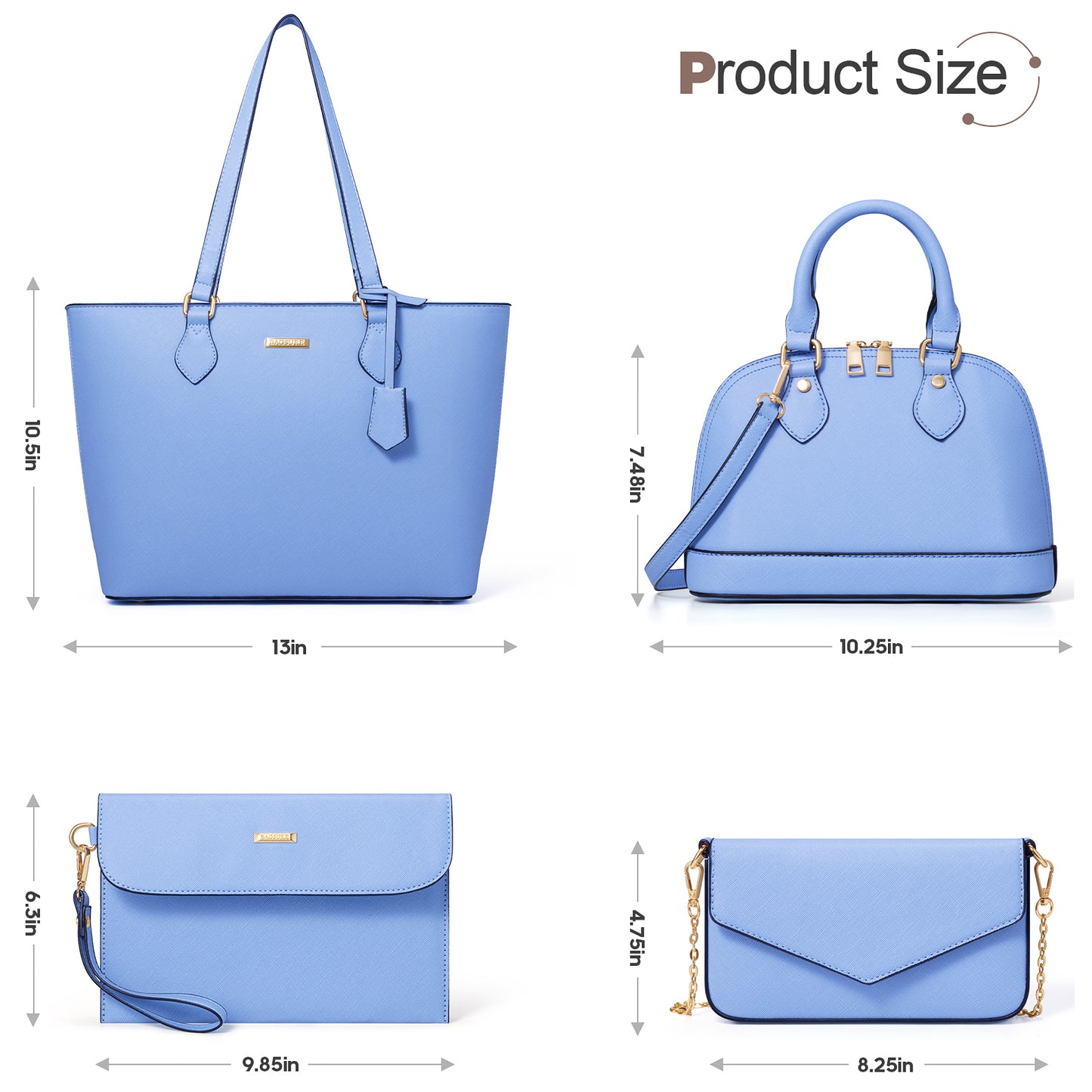 Bagsure Women Handbags Fashion Tote Shoulder Bags Casual Crossbody Bags for Women Handbag Set 4pcs